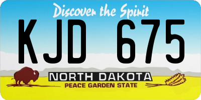 ND license plate KJD675