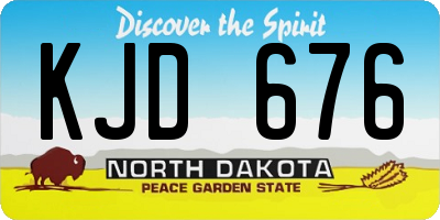 ND license plate KJD676