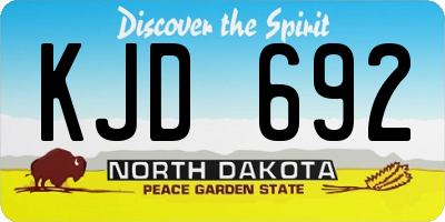 ND license plate KJD692