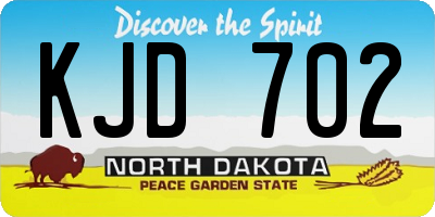 ND license plate KJD702