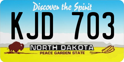 ND license plate KJD703