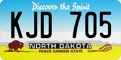 ND license plate KJD705