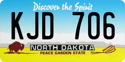 ND license plate KJD706