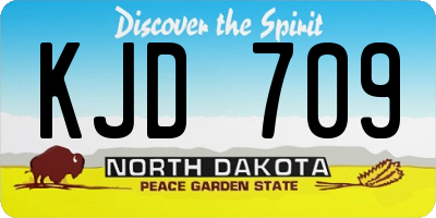 ND license plate KJD709