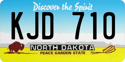 ND license plate KJD710