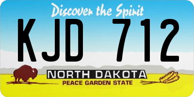 ND license plate KJD712