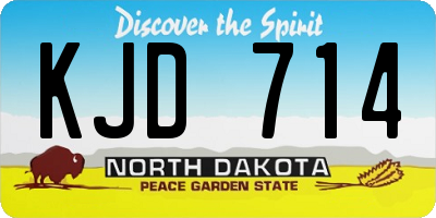 ND license plate KJD714