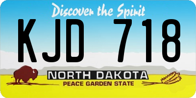 ND license plate KJD718