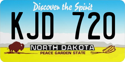ND license plate KJD720