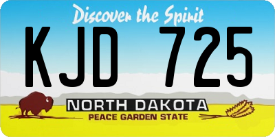 ND license plate KJD725
