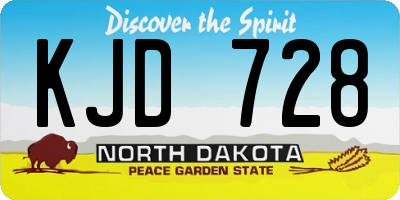 ND license plate KJD728