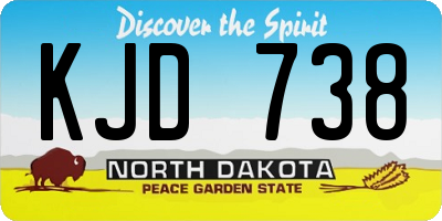 ND license plate KJD738