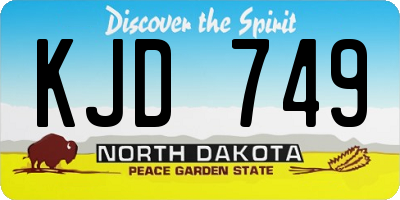ND license plate KJD749