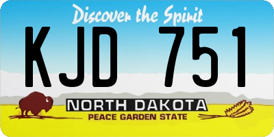 ND license plate KJD751