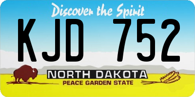 ND license plate KJD752