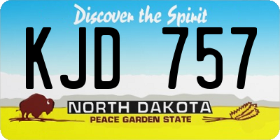 ND license plate KJD757