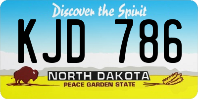 ND license plate KJD786