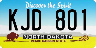 ND license plate KJD801