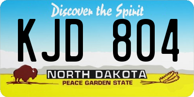 ND license plate KJD804