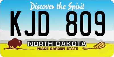 ND license plate KJD809