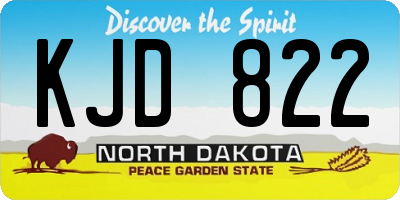 ND license plate KJD822