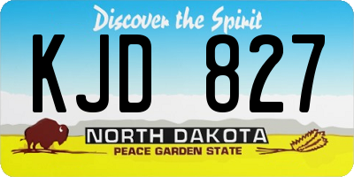ND license plate KJD827