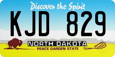 ND license plate KJD829