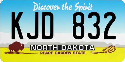 ND license plate KJD832