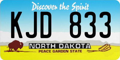 ND license plate KJD833