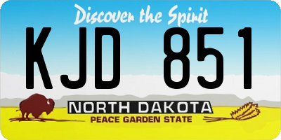 ND license plate KJD851