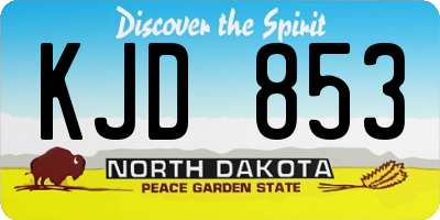 ND license plate KJD853