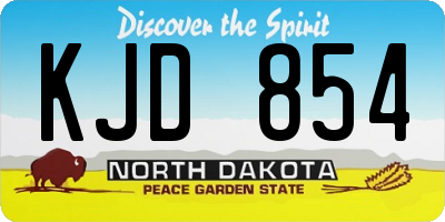 ND license plate KJD854