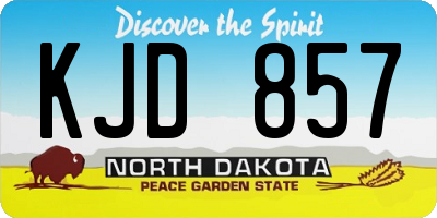 ND license plate KJD857