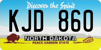 ND license plate KJD860