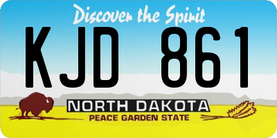 ND license plate KJD861