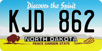ND license plate KJD862