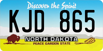ND license plate KJD865