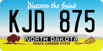 ND license plate KJD875