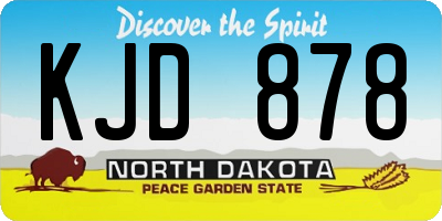 ND license plate KJD878