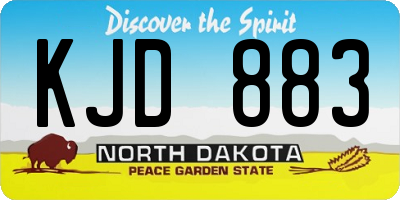ND license plate KJD883