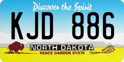 ND license plate KJD886