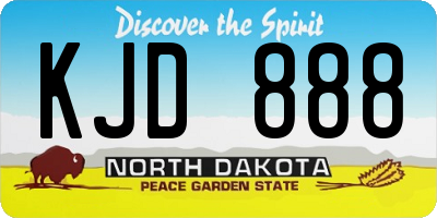 ND license plate KJD888