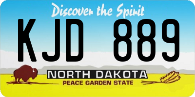 ND license plate KJD889
