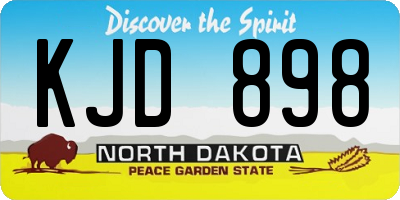 ND license plate KJD898