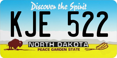 ND license plate KJE522