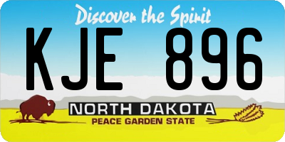 ND license plate KJE896
