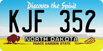 ND license plate KJF352