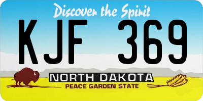 ND license plate KJF369