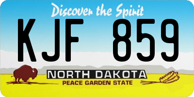 ND license plate KJF859