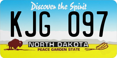 ND license plate KJG097